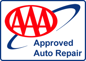 AAA Approved Auto Repair logo: red AAA letters inside an oval, with 