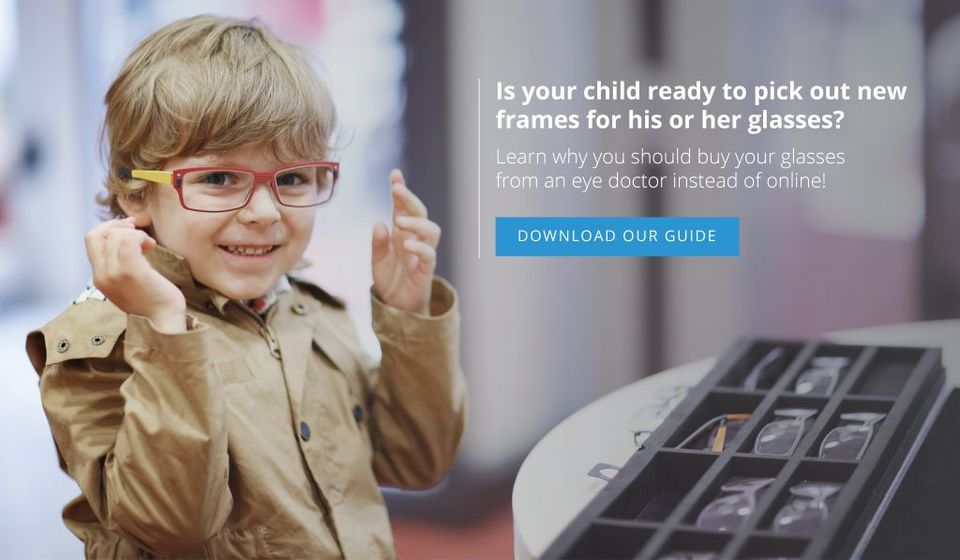 Plastic Glass Frames — Girl Testing a New Eyeglass in Lafayette, IN