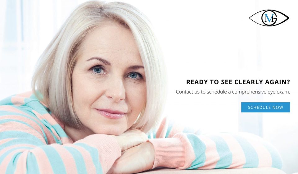 Comprehensive Eye Exam — Old Woman With Blue Eyes in Lafayette, IN