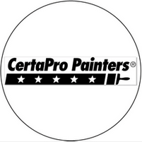 A black and white logo for a company called certapro painters.