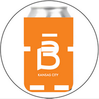 An orange can with the word kansas city on it