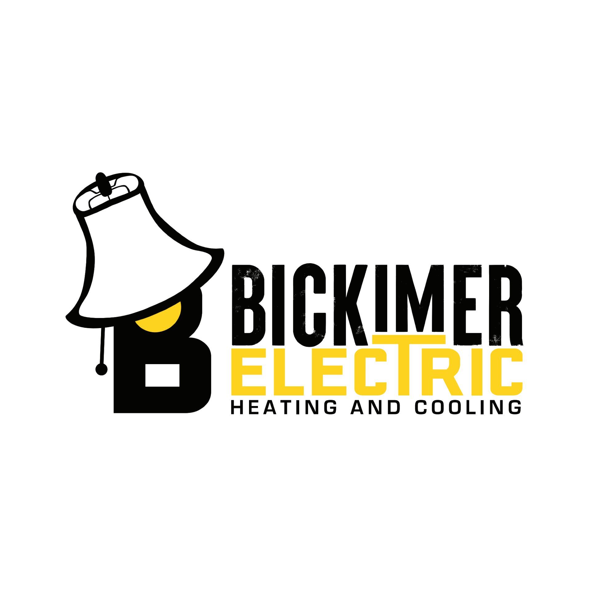 A logo for a company called bigkimer electric heating and cooling.
