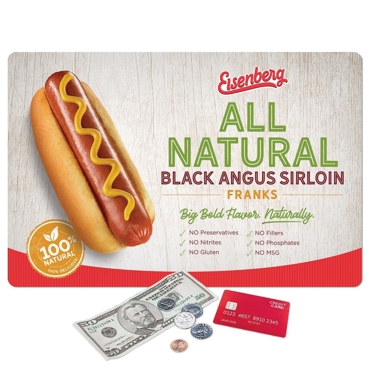 A package of all natural black angus sirloin franks.
