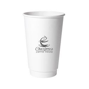 A white paper cup with the logo for charlotte 's coffee house on it.