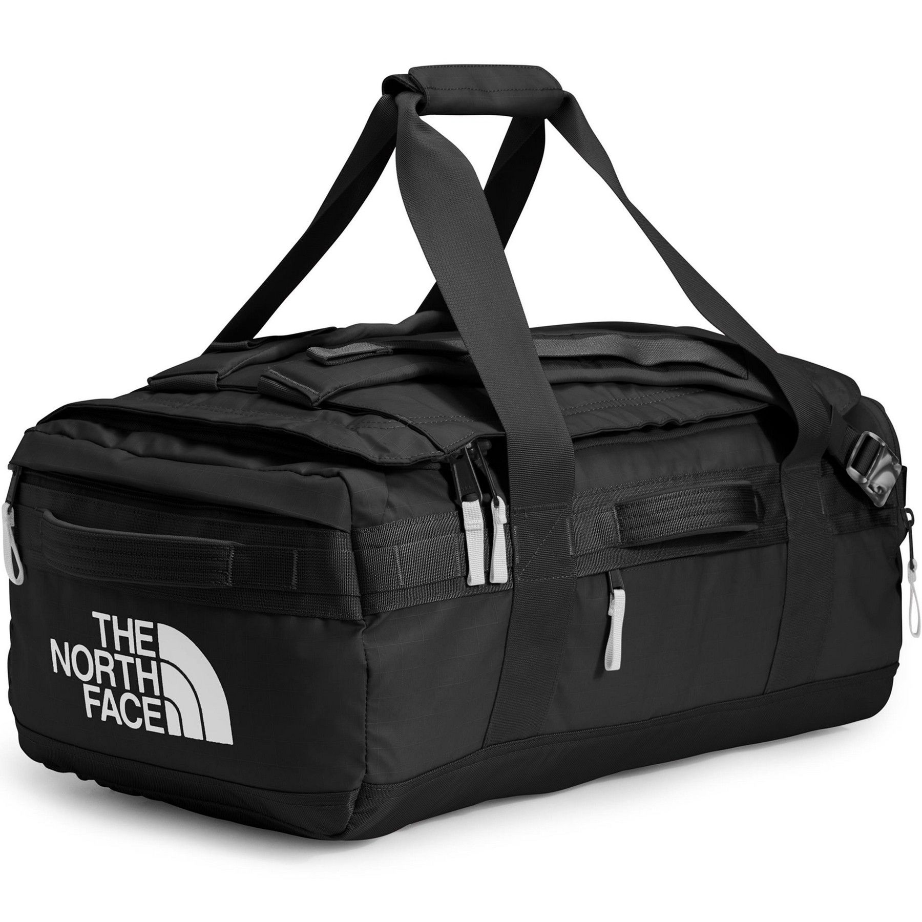 A black duffel bag from the north face