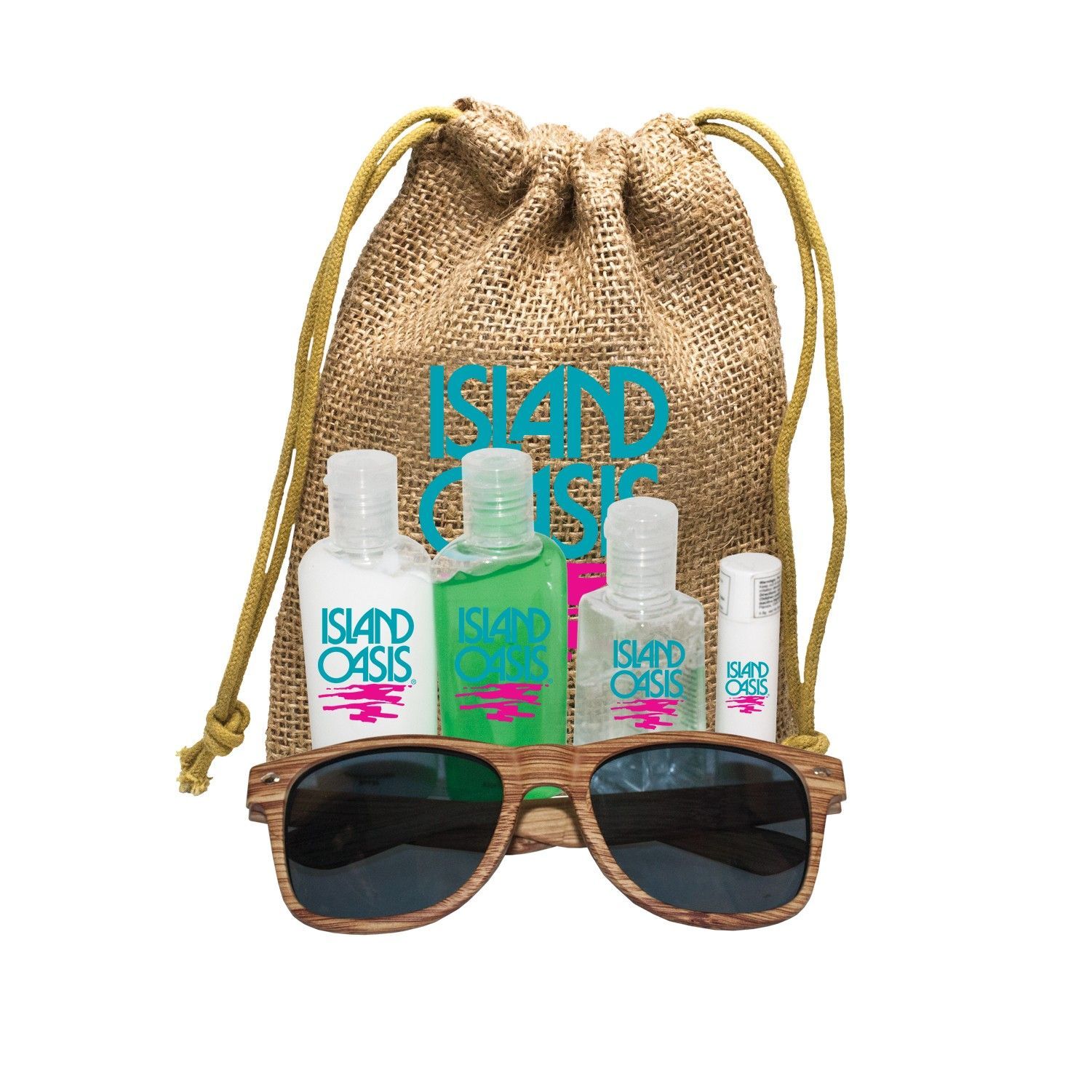 A bag with island oasis written on it