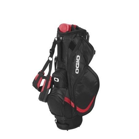 A black golf bag with the word ogio on it