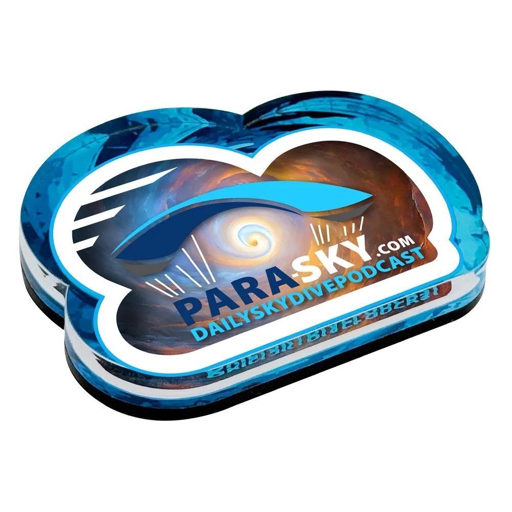 A parasky.com daily sky dive podcast tin