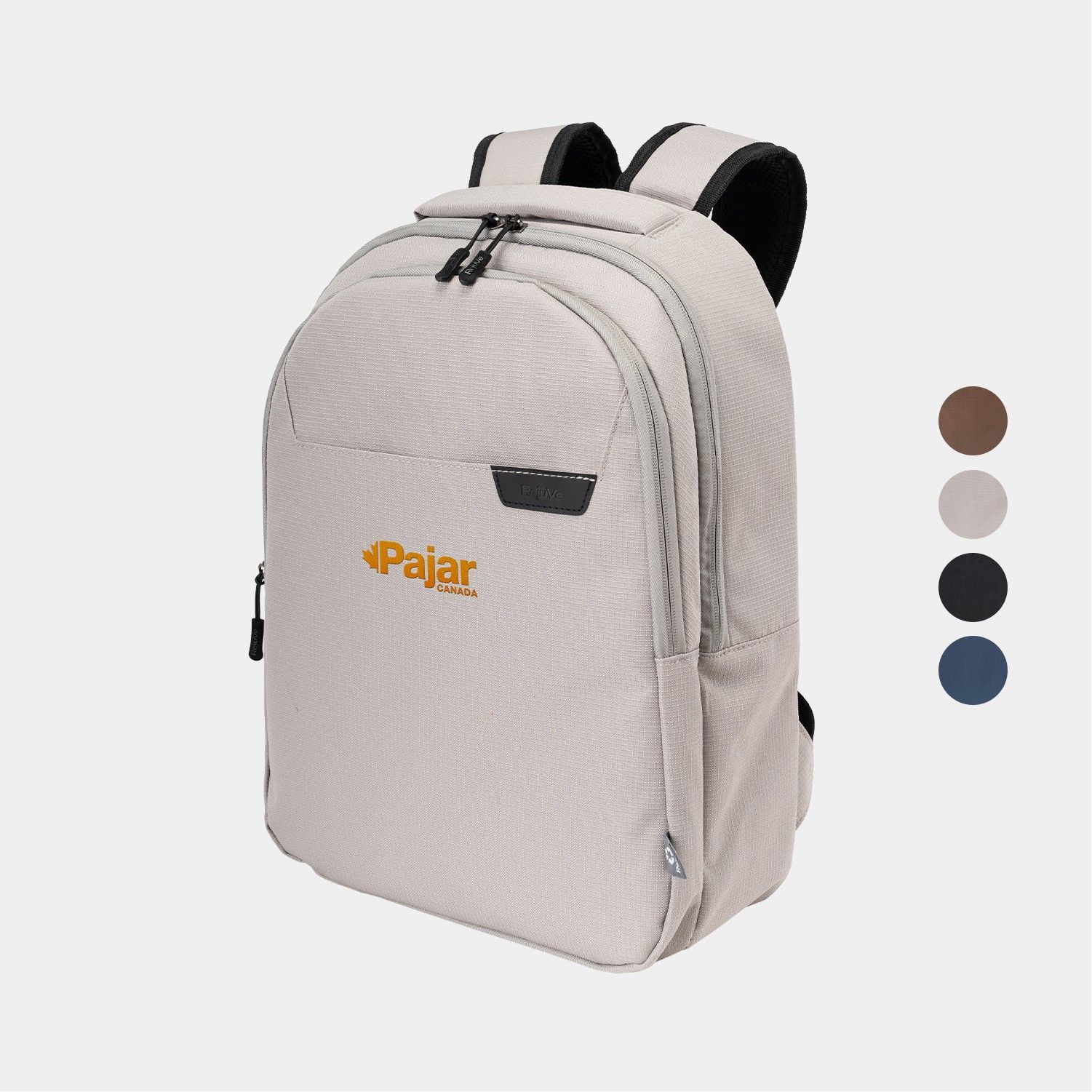 A white backpack with the word pajar on it