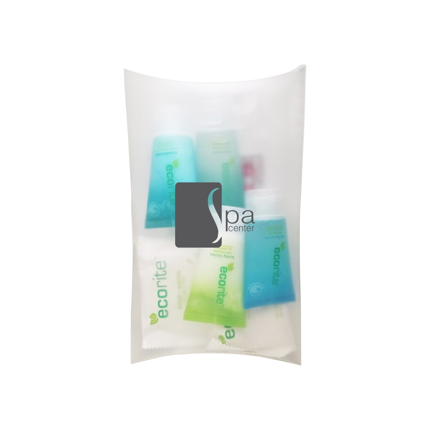 A plastic bag with a spa logo on it