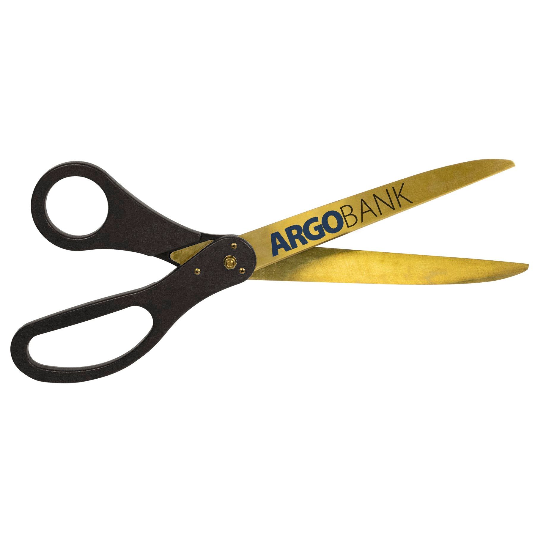 A pair of black and gold argobank scissors