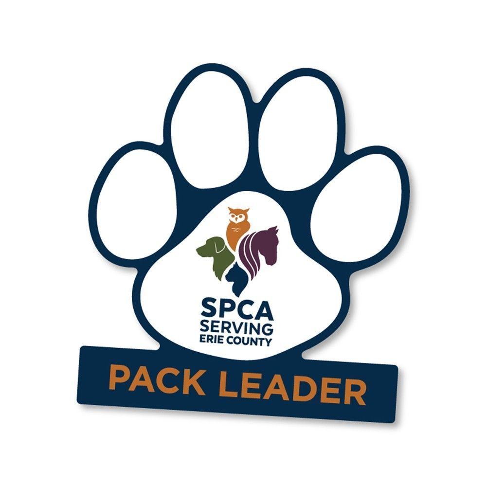 A paw print with the words pack leader on it