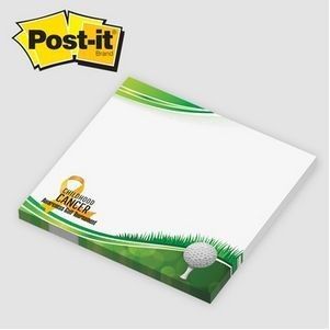 A post it note with a golf ball on it.