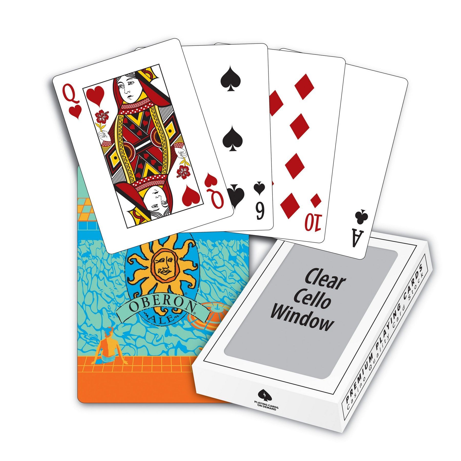 A pack of clear cello window playing cards