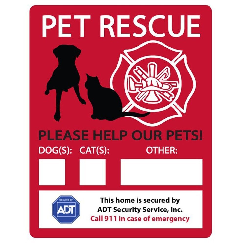 A red sign that says pet rescue on it