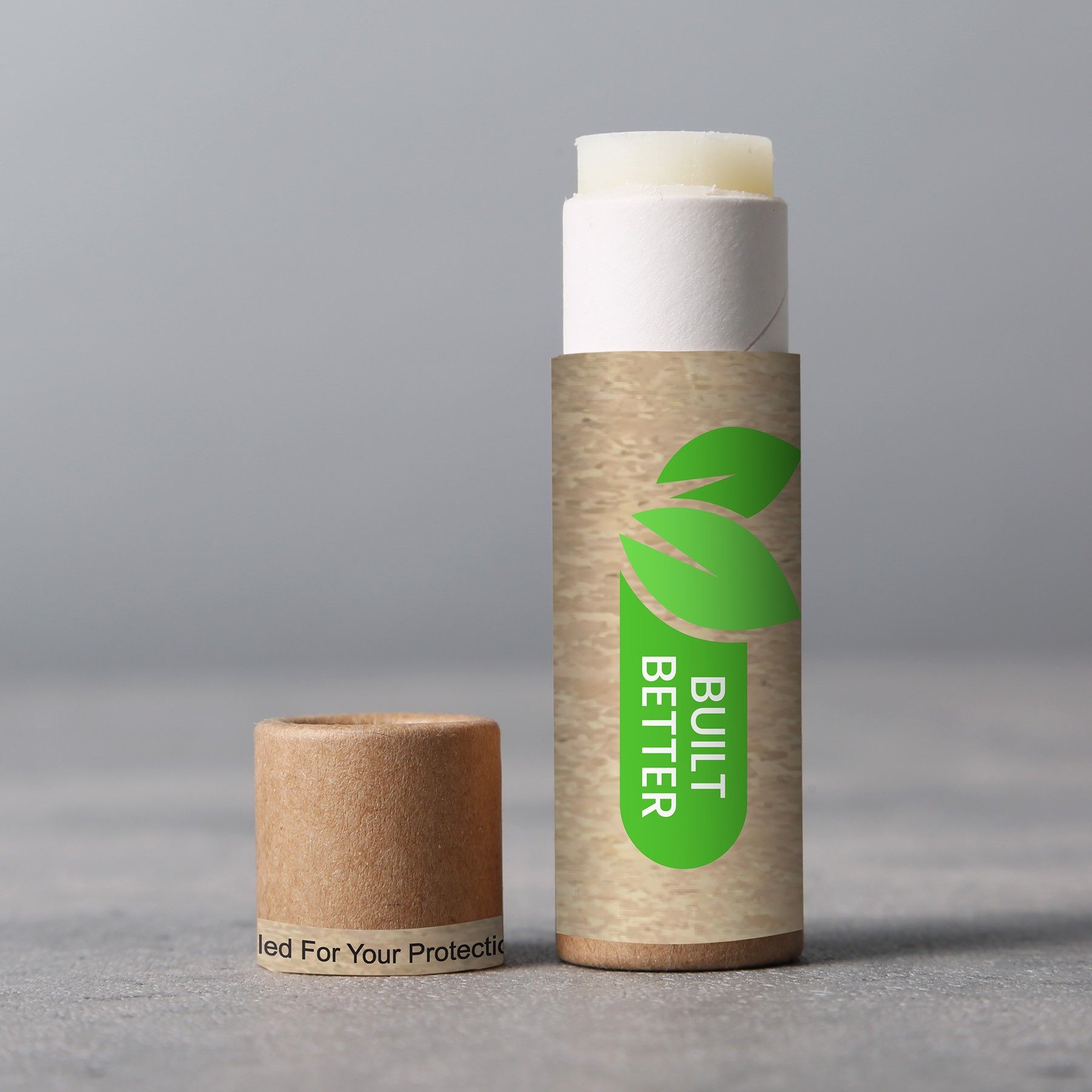 A lip balm that says built better on it