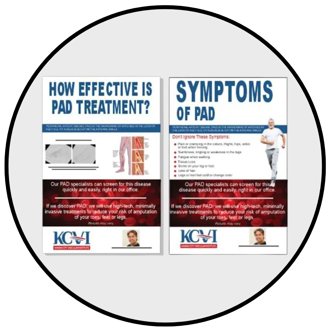 A poster that says how effective is pad treatment and symptoms of pad