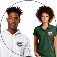 A man in a hoodie and a woman in a green polo shirt are in a circle.