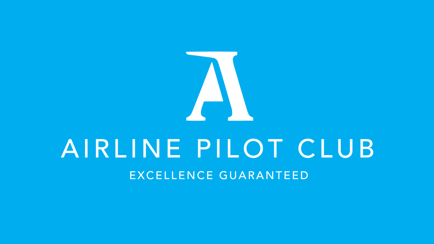 The airline pilot club logo is on a blue background.