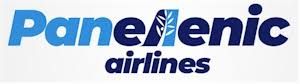 The logo for panemenic airlines is blue and white