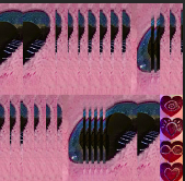 A pink background with a lot of hearts on it