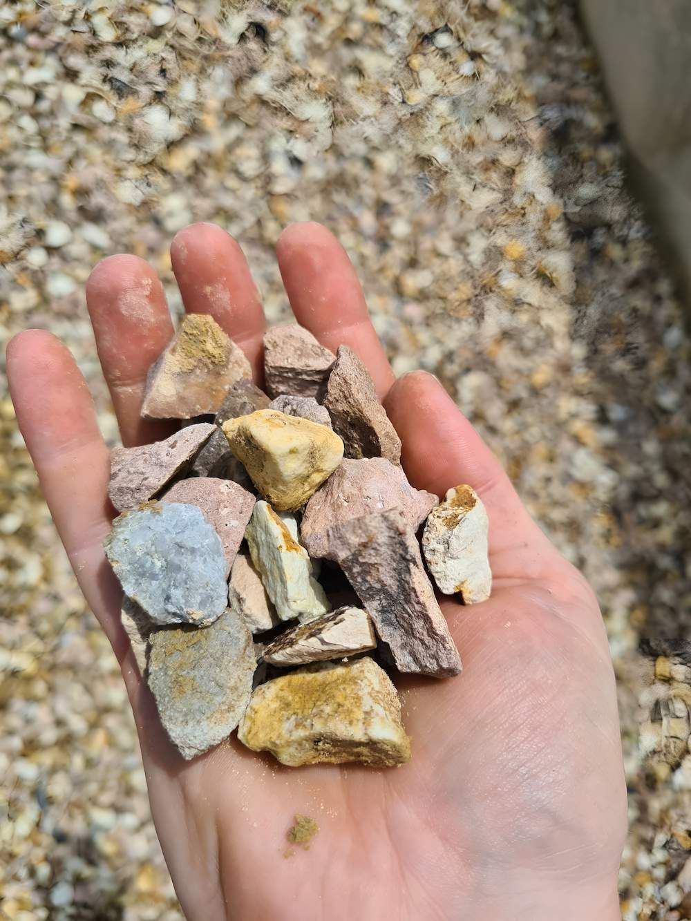  A Person Holding A Pile Of Honeycomb Rocks — Campbell's Truck and Bobcat and Landscape Supplies In Gympie, QLD