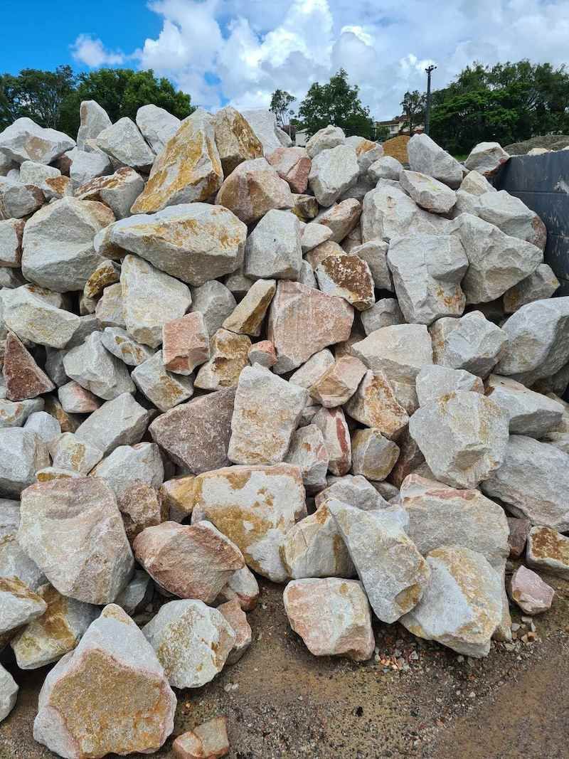 A Pile Of Rocks Sitting On Top Of Each Other — Campbell's Truck and Bobcat and Landscape Supplies In Gympie, QLD