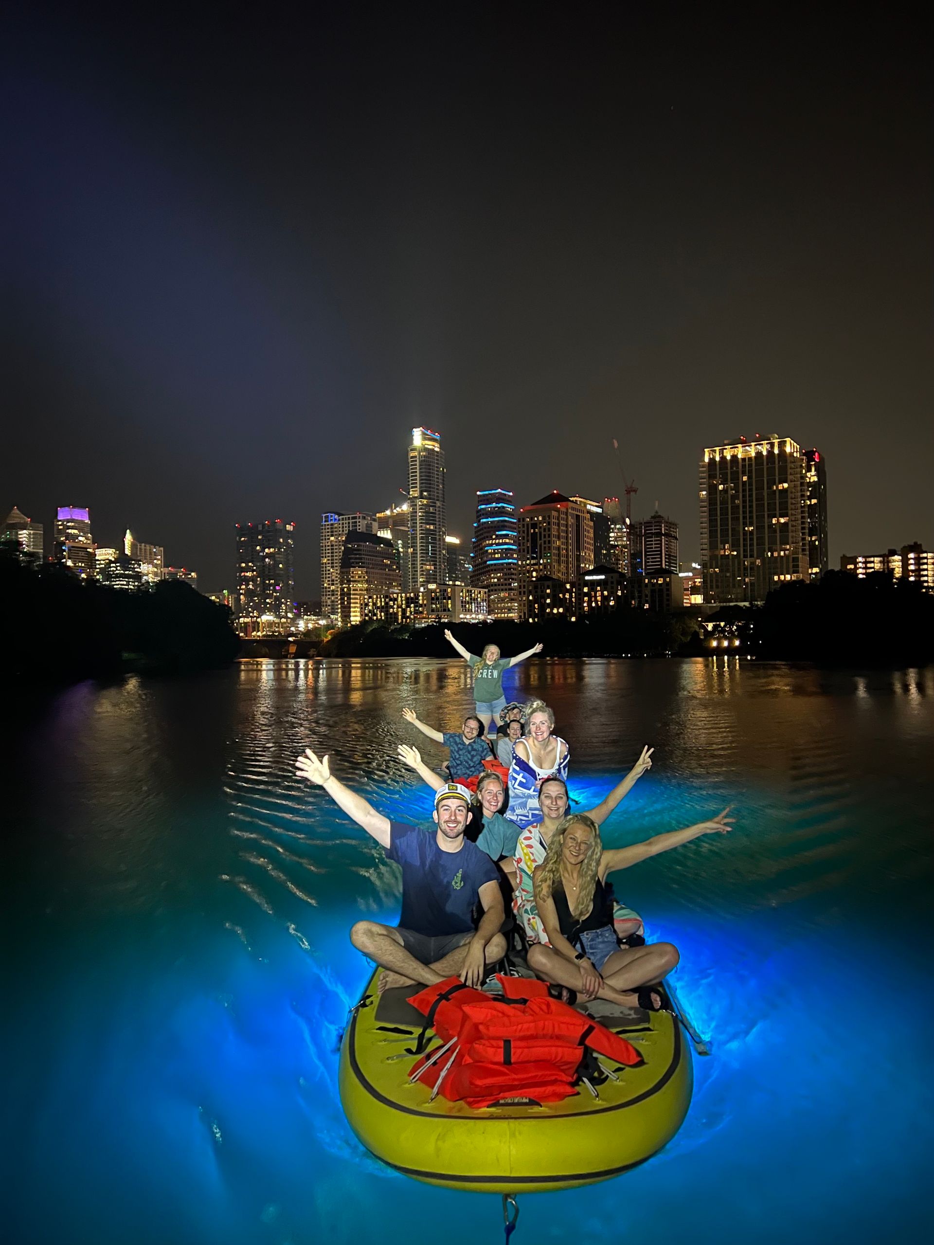 Boats and Bats glow tour on lady bird lake in Austin Texas