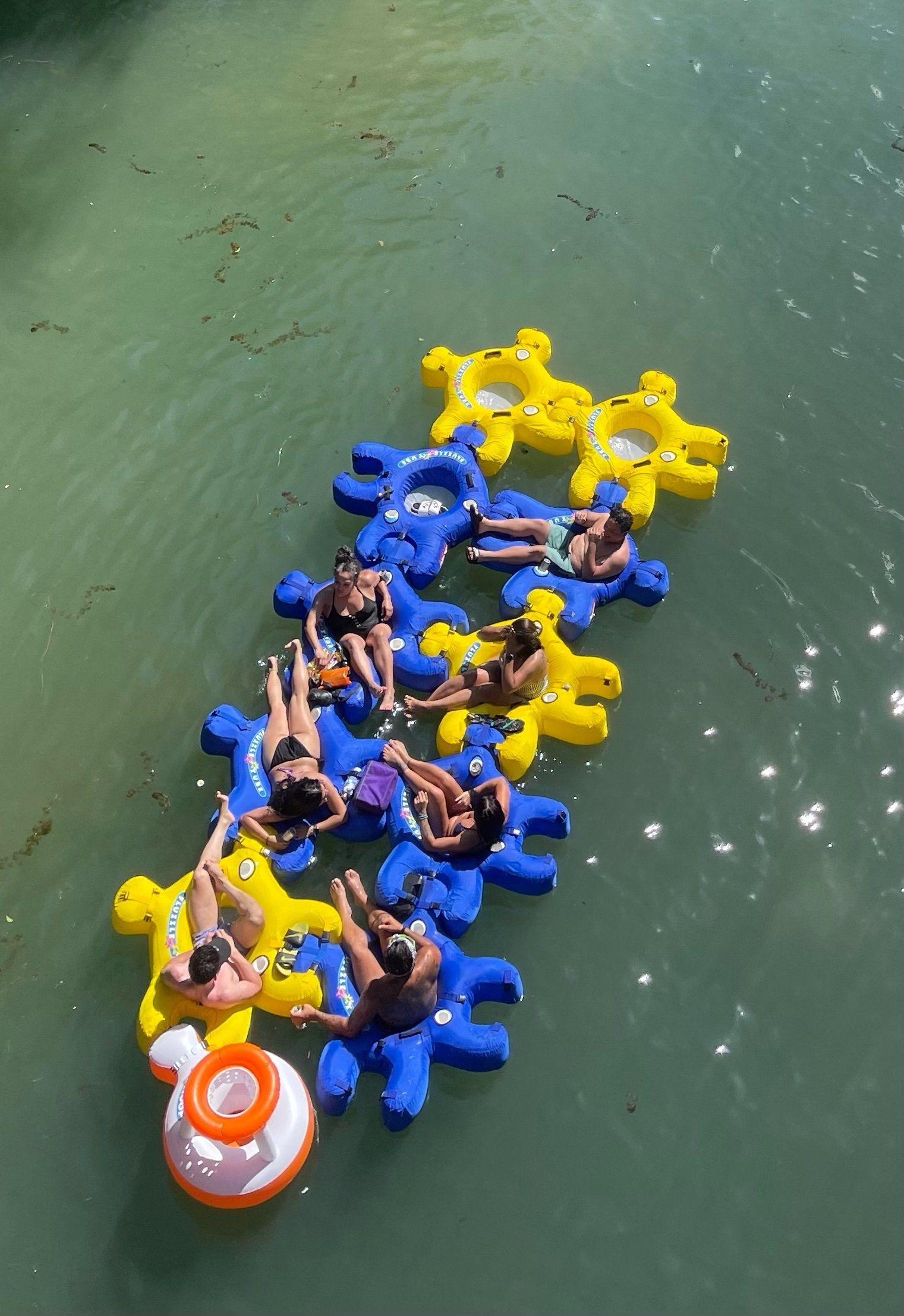 tubing tour group in austin tx with boats and bats
