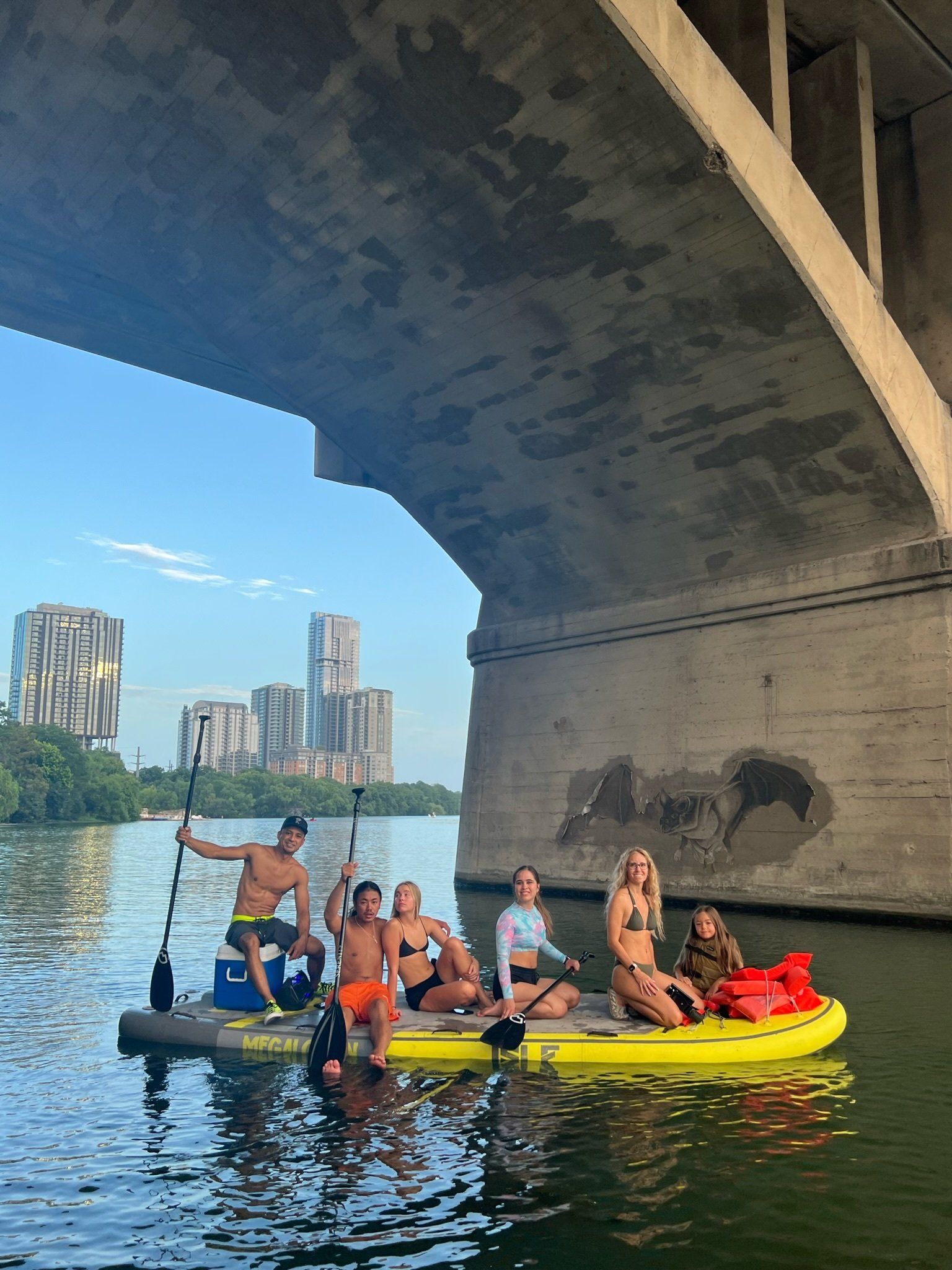 rope swing on the secret island kayak and paddle board tour