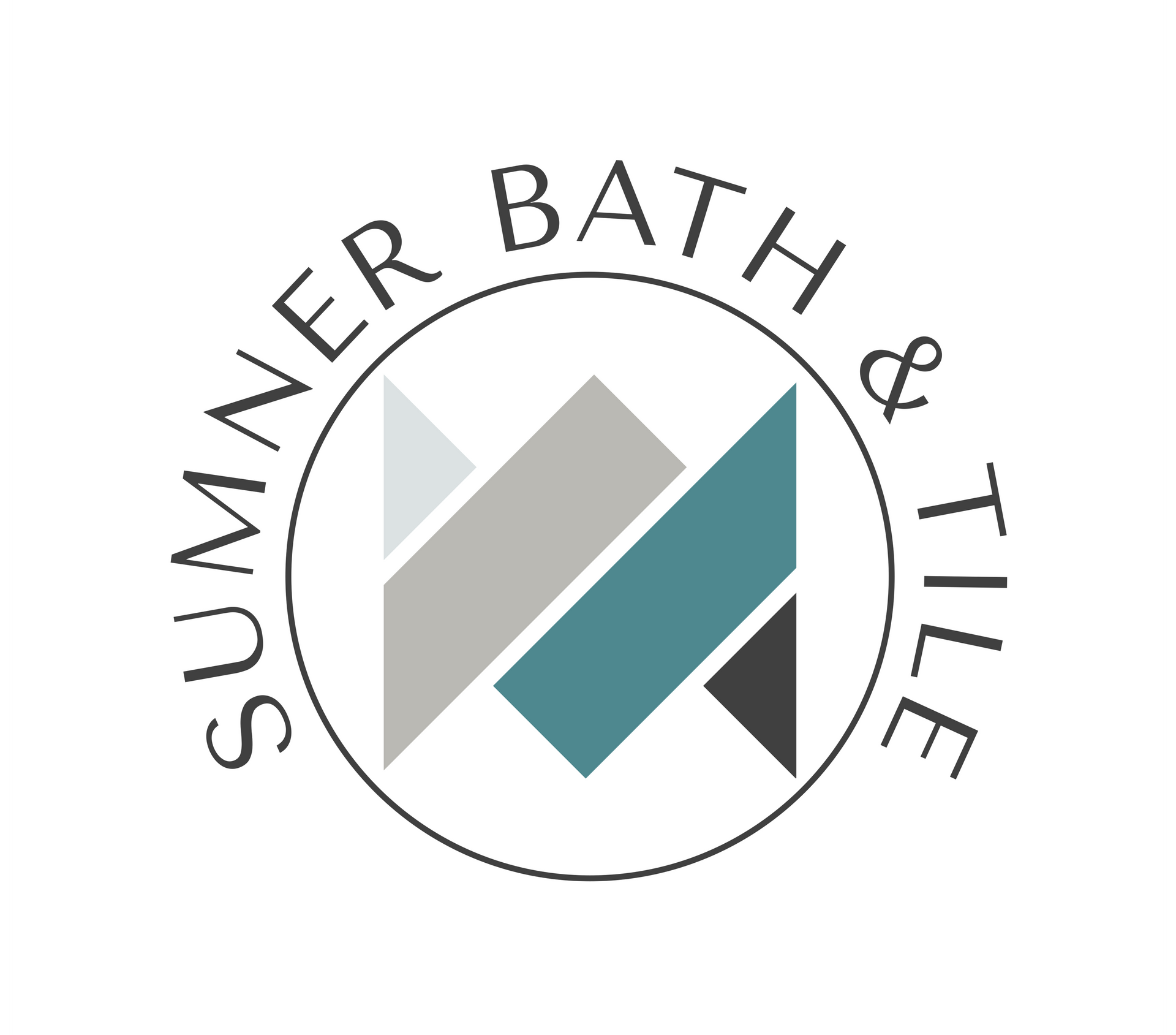 A logo for a company called summer bath and tile
