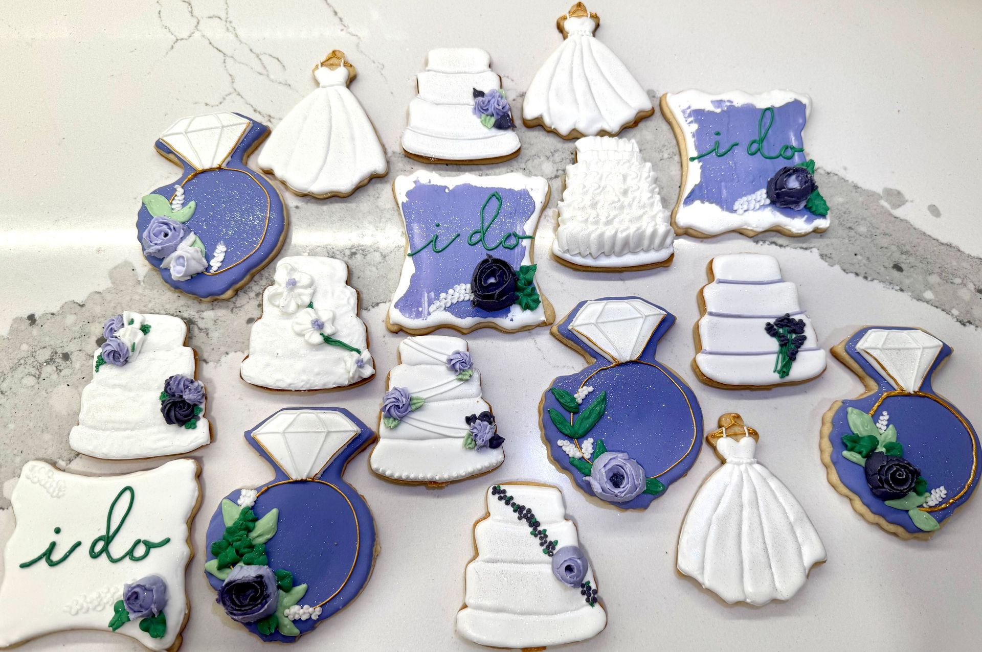 Purple Bridal Shower Cookies