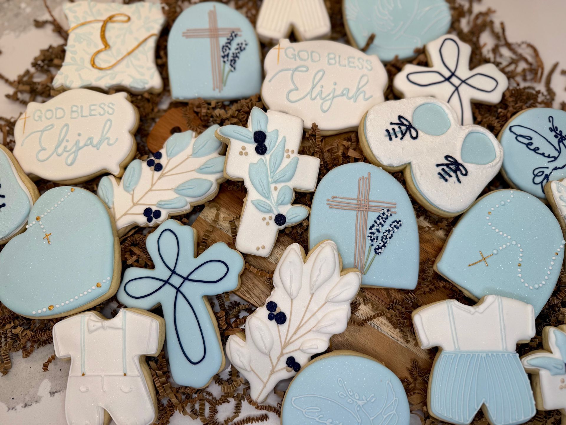 Blue Baptism Cookies