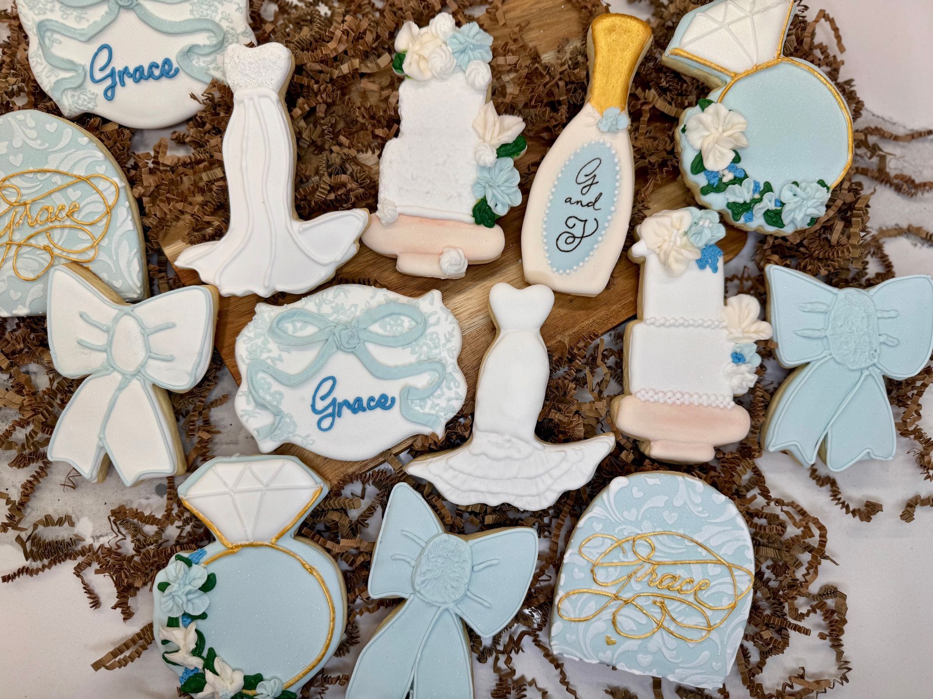 Blue Bridal Shower Cookies
