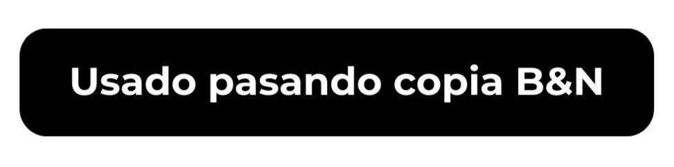 Un botón negro que dice usado pasando copia b & n