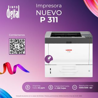 Un anuncio de una impresora que dice nueva p 311