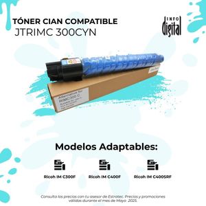 Un cartucho de tóner azul está encima de una caja de cartón.