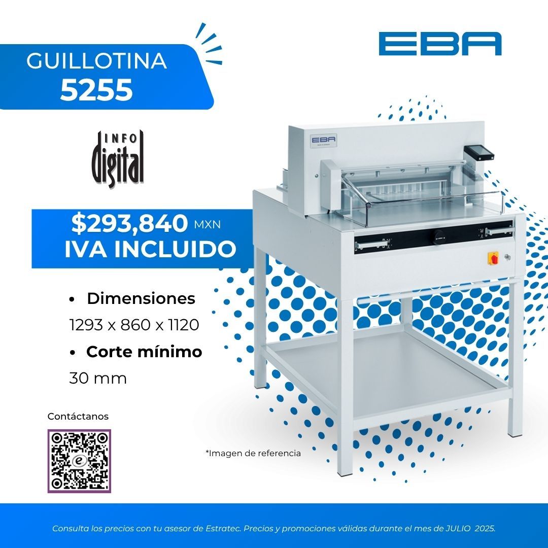 Un anuncio de una guillotina cortadora de papel modelo 5235