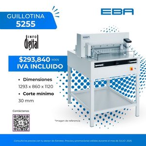 Un anuncio de una guillotina cortadora de papel modelo 5235
