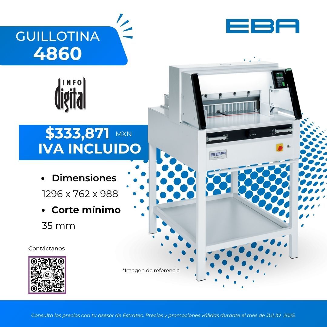 Un anuncio de una guillotina 4860 de eba