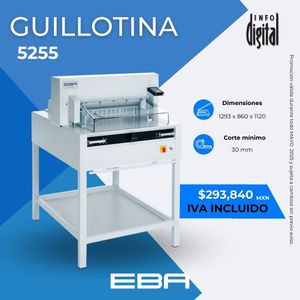 Un anuncio de una guillotina cortadora de papel modelo 5235