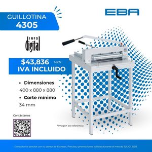 Un anuncio de una guillotina 4305 de eba
