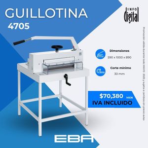 Un anuncio de una máquina guillotina que cuesta $ 70,380