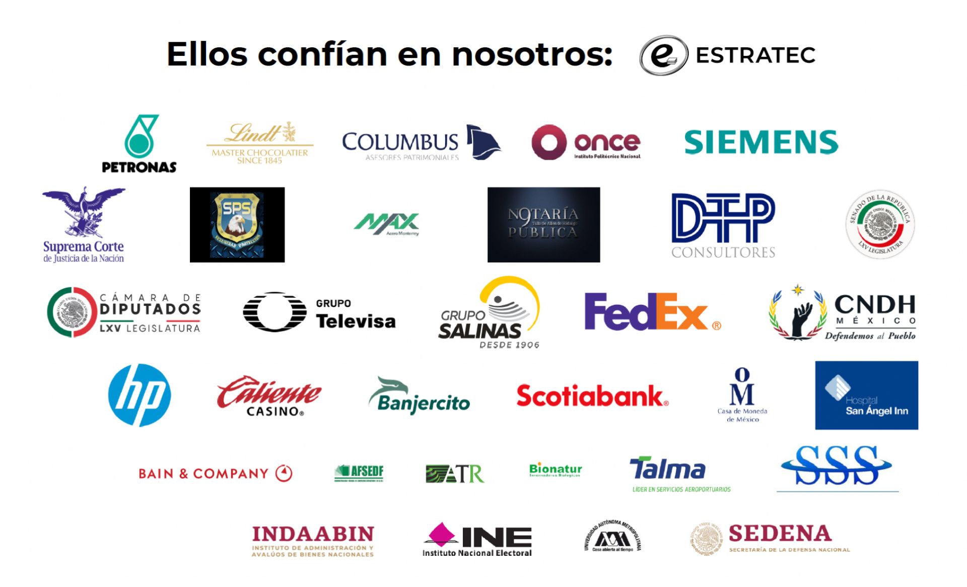 Un montón de logotipos sobre un fondo blanco con las palabras 