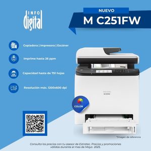 Un cartel para una impresora que dice nuevo m c251fw