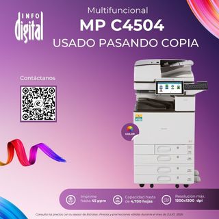 Un anuncio de una impresora llamada mp c4504