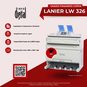Un anuncio de una impresora llamada Lanier LW 325