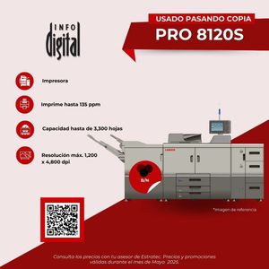 Un anuncio de una impresora llamada pro 8120s