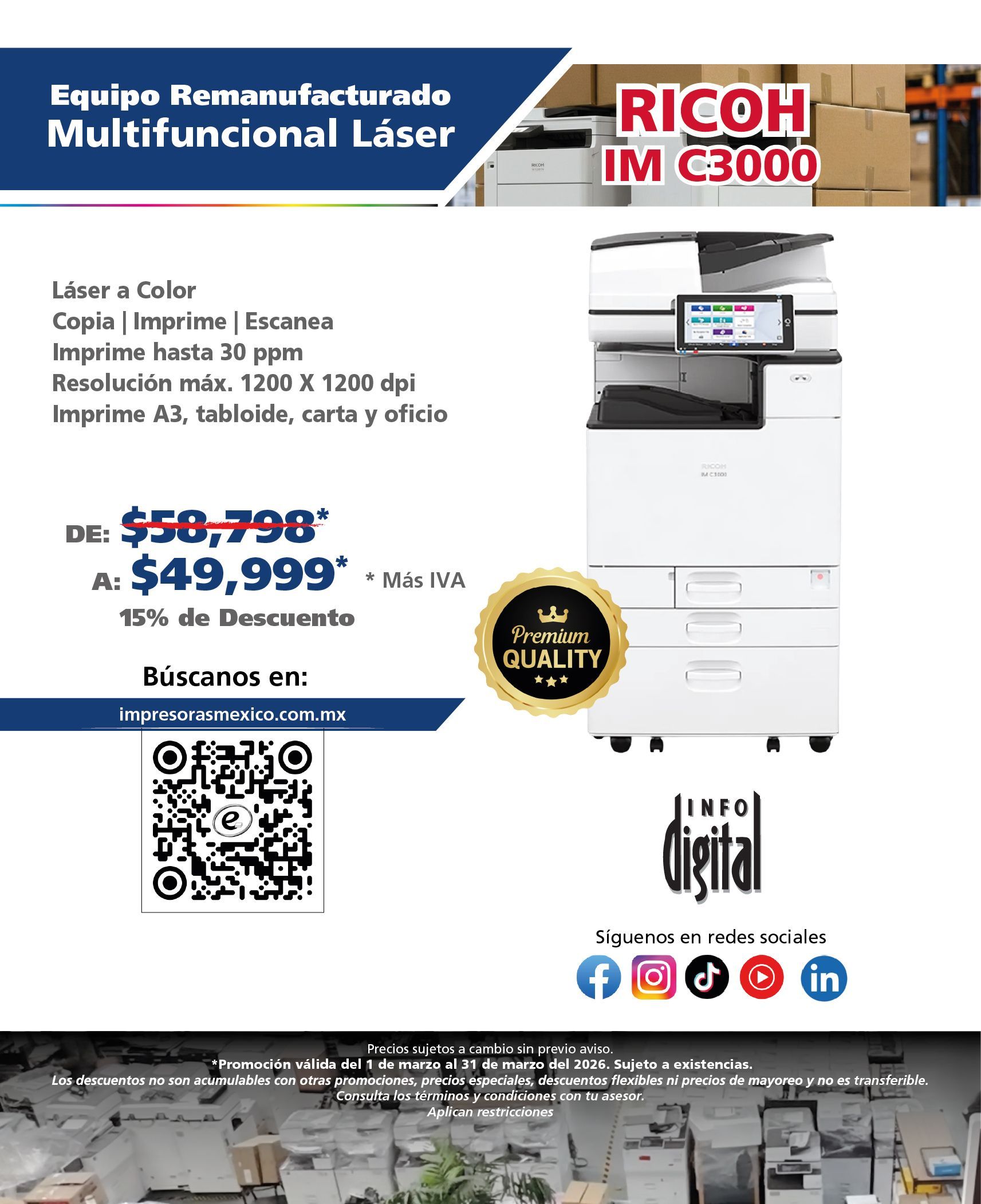 Un anuncio de una impresora digital llamada MP 3550