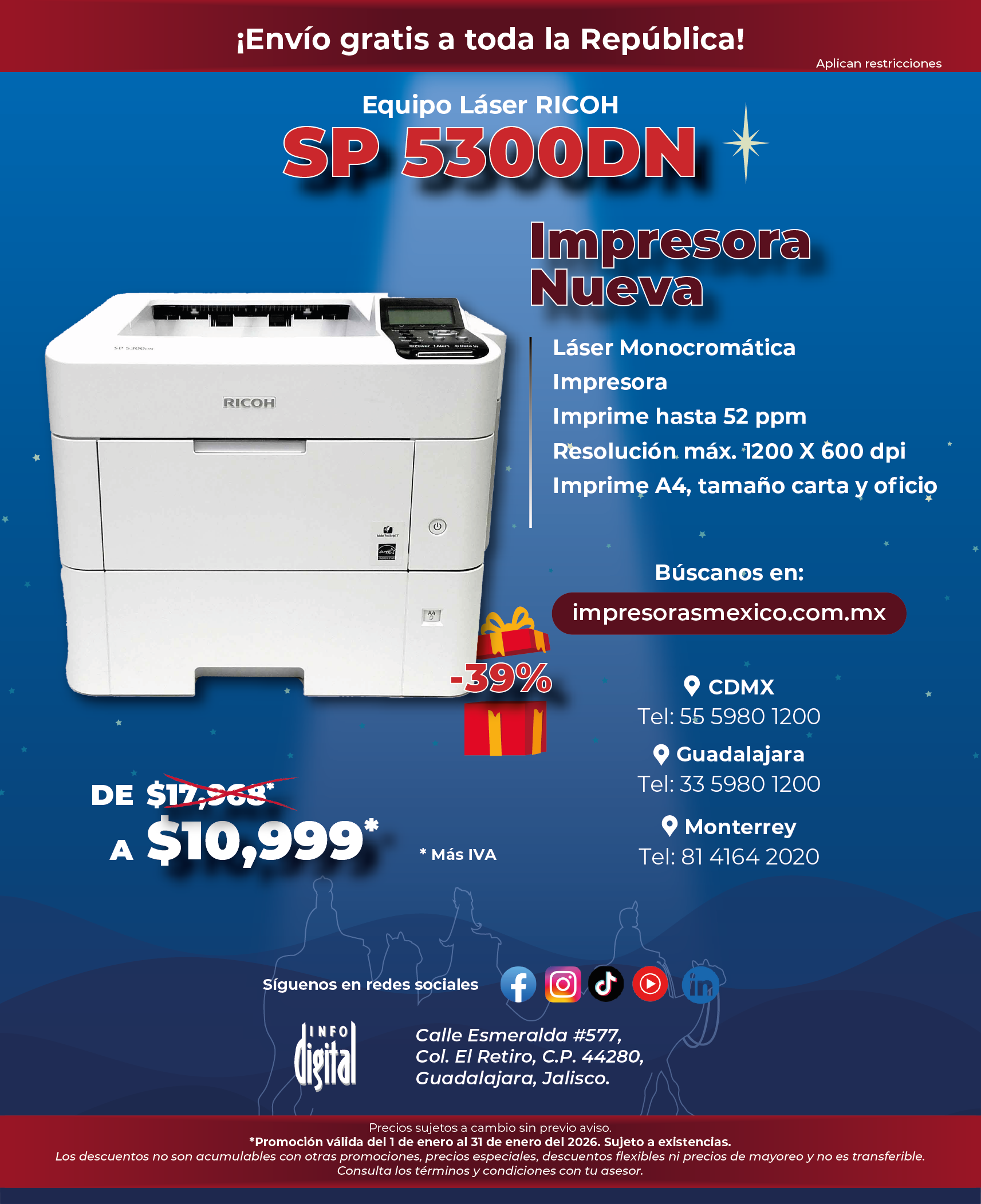 Un anuncio de una impresora que dice nueva p 311